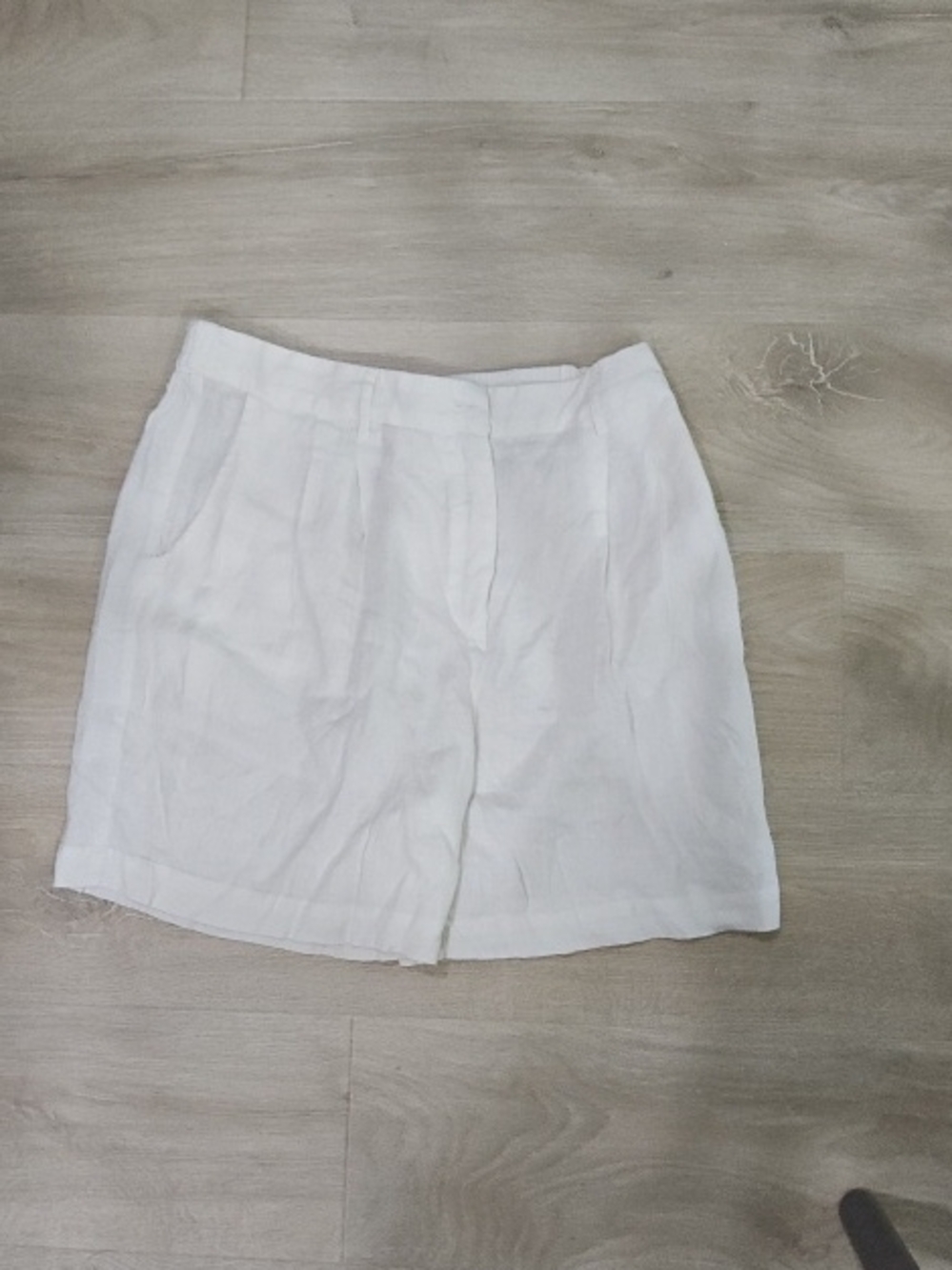 Women's White Linen Casual Shorts|| Size M